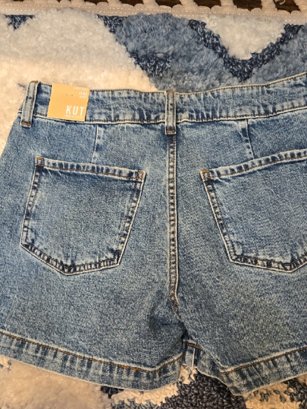 Kut from the Kloth High-Rise Denim Shorts - Light Blue - Picture 5 of 5